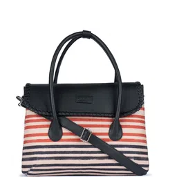 ZOUK Striped Structured Jute Handheld Bag image 3