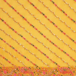 Soch Mustard & Pink Embroidered Dupatta with Thread Work image 2