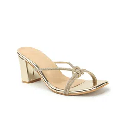 ICONICS Embellished Open Toe Block Heels image 3
