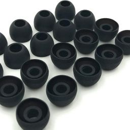 Sansuka 10 pcs Premium Soft Silicone Black Color Rubber Earbuds In The Ear Headphone Cushion-image-60