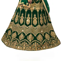 MANVAA Embroidered Thread Work Semi-Stitched Lehenga & Unstitched Blouse With Dupatta image 4