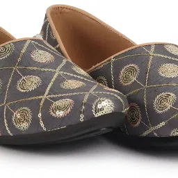 Silk Embroidered Zardozi Juttis for Wedding|9 Colors|1-14UK Small Plus Sizes Mojaris For Men-image-35