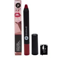 SUGAR Matte As Hell Crayon Lipstick with Sharpener - Cherry Darling 10 image 5
