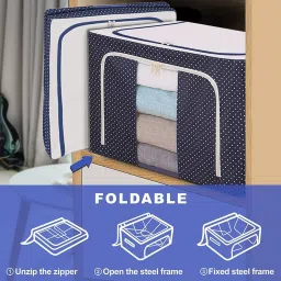 E Solutions WARDROBE ORGANISER/STORAGE BOX-642 (24LITERS) Poly-canvas Laundry Bag-image-99