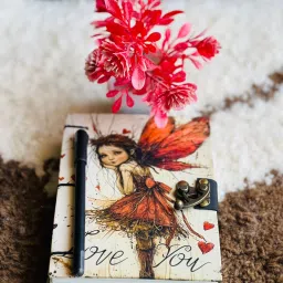 nizam handicraft Love you Printed Diary Notebook With Lock Clasp For Gift/Office A5 Diary 200 200 Pages image 2
