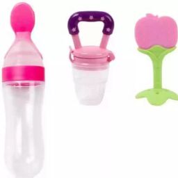 Combo of Baby Silicone Food Nibbler for Fruit Food Feeder & Fruit Teether Teether and Feeder-image-84