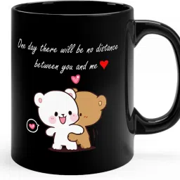bubu dudu one day there will be no distance Black Gift For Couples Ceramic Coffee Mug-22