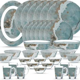 Pack of 33 Glass Made in UAE French design sodalime transparent glass Gismon Dinner Set-9