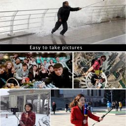 POZUB Extendable Wired Selfie Stick Aux Cable Mobile Holder Stand+BT Remote Controller Tripod, Monopod, Monopod Kit, Tripod Kit, Tripod Clamp, Tripod Bracket image 3