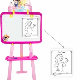 jmdsports 5 in 1 Dual Sides Princess Easel Board For Education Learning Activities (Multi Functional White &Black Board) image 2