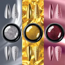 3 Colors nail Chrome Powder Set Reflective Glitter Metallic-10