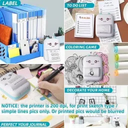 5SUPREME SE-Pocket Printer Portable Mini Printer Bluetooth JHGY1 Multi-function Monochrome Label Printer with Voice Activated Printing Google Assistant-33