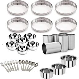 Pack of 33 Stainless Steel 33 Pcs Set Premium Quality stainless steel Dinner Set-28