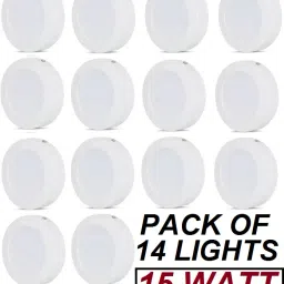 LED 15Watt CBL Round Surface Down Light White Pack of 14 Recessed Ceiling Lamp-25