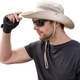 AlexVyan Men Round Cap UV Protection Round Sun Cap for Hiking, Fishing, Gardning, Travel-image-11