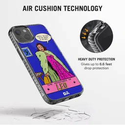 DailyObjects Blue & Pink Printed  Leo Hybrid Clear iPhone 13 Phone Case image 2
