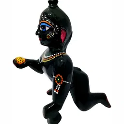 krishnagallery1 Black Brass Krishna Showpiece image 5