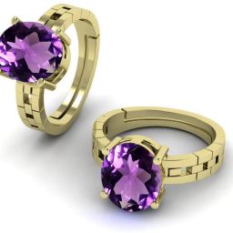Original 9.25 Ratti 8.60 Ct Amethyst Gem Stone Ring With Leb Certificate Brass Amethyst Ring-image-82