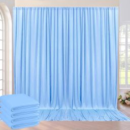 Vistook 20x12FT Wrinkle Free Decoration Backdrop Sky Blue Curtain 5x12 (4 Panels) Reflector-22