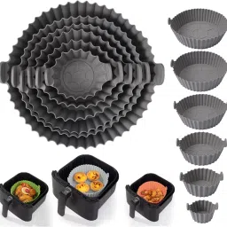 Air Fryer Silicone Pot 6 pcs with Ear Handles, Silicone Pot Liner NGB13 Air Fryer-image-65