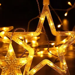 SPARK WORLD Yellow & White Star Shaped Bulb String Lights image 4