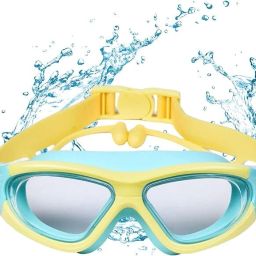 Swimming Goggles, Anti-Fog with Integrated Earplugs-image-36