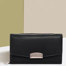 Women Casual Black Artificial Leather Wallet-image-99