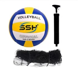 shorya Premium Soft volleyball Size-4 with Net and Airpump Size-4 Volleyball - Size: 4 image 3