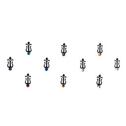 Comet Busters 10 Pcs Embellished Reusable Designer Bindis - Black image 2