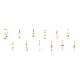 Comet Busters 12 Pcs Reusable Designer Bindis - Orange image 2