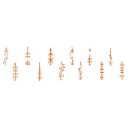Comet Busters 12 Pcs Reusable Designer Bindis - Orange image 2