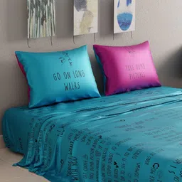 QuirkLoom Things I Want To Do Printed Sateen Double Bedsheet With 2 Pillow Covers image 5