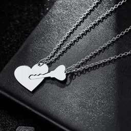 SALTY Set Of 2 Heart Shaped Pendants with Chains image 4