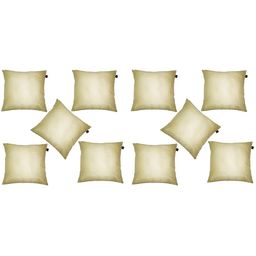 Lushomes Off White & Green Set of 10 Square Cushion Covers-5