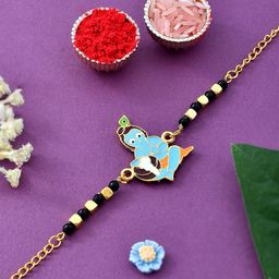 Aapno Rajasthan Unisex Beaded & Enameled Shri Krishna Divine Rakhi Set-image-17