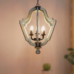Fos Lighting Distressed Grey 6 Light Ceiling Lamp image 4