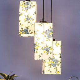 Devansh Multicolor Cotton Square Drum Cluster Hanging Lamp image 3