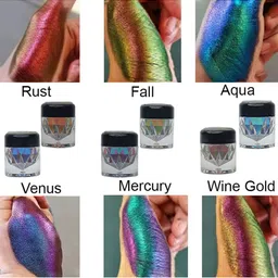Veoni BELLE Set of 2 Multichrome Duochrome Eyeshadow Pigment 2g Each - Fall & Rust image 3
