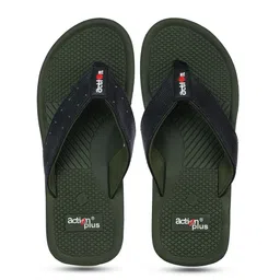 Action Plus Men Olive Green & Black Thong Flip-Flops-49