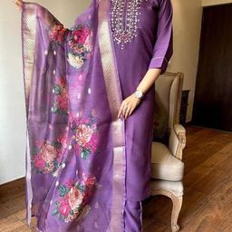 Rayon Slub Women Kurti With Dupatta & Bottomwear-image-59