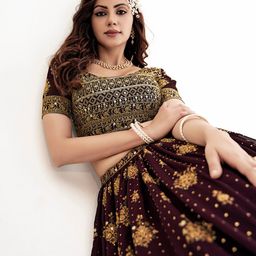 SHOPGARB Embroidered Thread Work Semi-Stitched Lehenga & Unstitched Blouse With Dupatta image 4