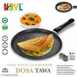 NSVL Non-Stick Dosa Tawa & Appam Maker | Granite Finish | PFOA Free | High Temperature Resistant Exterior Coating , 2.8 mm Thickness with Triple Riveted Bakelite Handle , 12 cavity appam maker-image-5