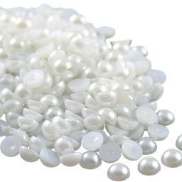 Half Cut Pearls for Jewellery Making Craft -Pack of 200 (White, 8 mm)-image-98