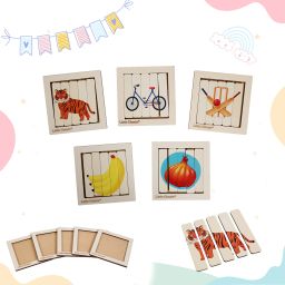 Tile Puzzle Set of 25 | Wooden Puzzle Set | Learning Toy for Kids-image-89