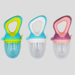 Soft Silicone Nibbler with Extra Mesh for Babies, Baby Fruit & Food(Pack of 3) Feeder-46