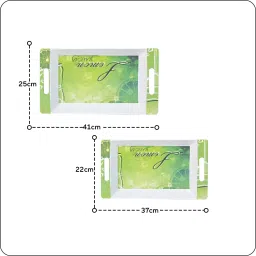 u.p.c. Nature Print Light Green Melamine Serving Tray, Set of 2 (Medium and Large Size) Rosseate Series Tray Tray image 5