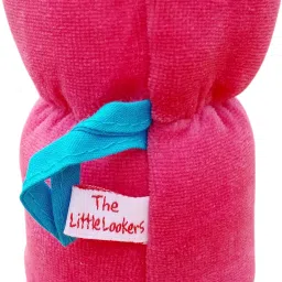 the little lookers Bottle Cover for Feeders Soft Plush Stretchable Baby Feeding Bottle Cover with Easy to Hold Strap | Suitable for 60ml (Pack of 1) image 2