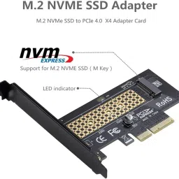 microware M.2 NVMe 8 GB Desktop, Desktop Black M.2 Internal Solid State Drive (SSD) (M.2 NVME to PCIe 3.0 x4 Adapter with Aluminum Heatsink Solution) image 2