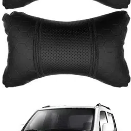 Black Leatherite Car Pillow Cushion for Maruti Suzuki-image-5