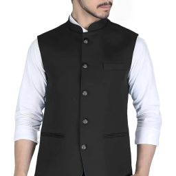 Men Solid Nehru Jacket-image-30
